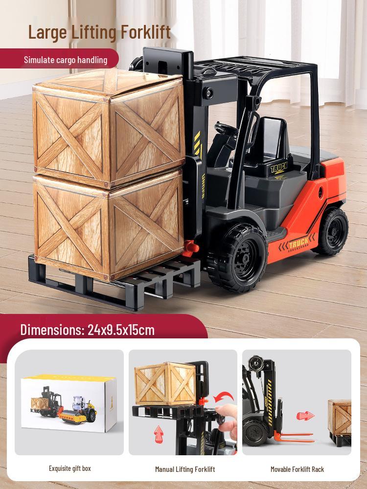 Children's Extra Large Alloy Roller Excavator Bulldozer Loader Toy, Ages 2+