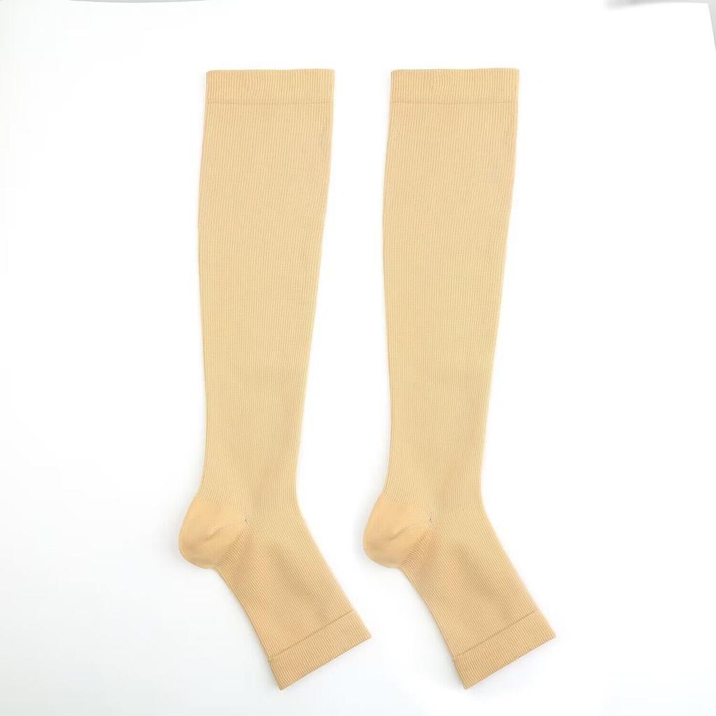 Outdoor Sports Pressure Socks, Black And White Trendy Men'S And Women'S Running Elastic Open-Toe Compression Socks