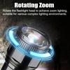 2800mAh Strong Light Outdoor LED Flashlight Rotating Zoom Portable Rechargeable LED COB Camping 5 Modes Multi Functional Lantern
