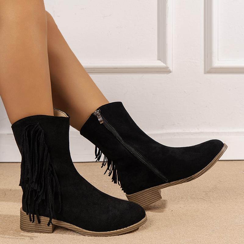 Ankle Boots Autumn Comfortable Soft Leather High Heel Boots Women Fashion Zipper Simple Temperament Women's Shoes Platform Boots