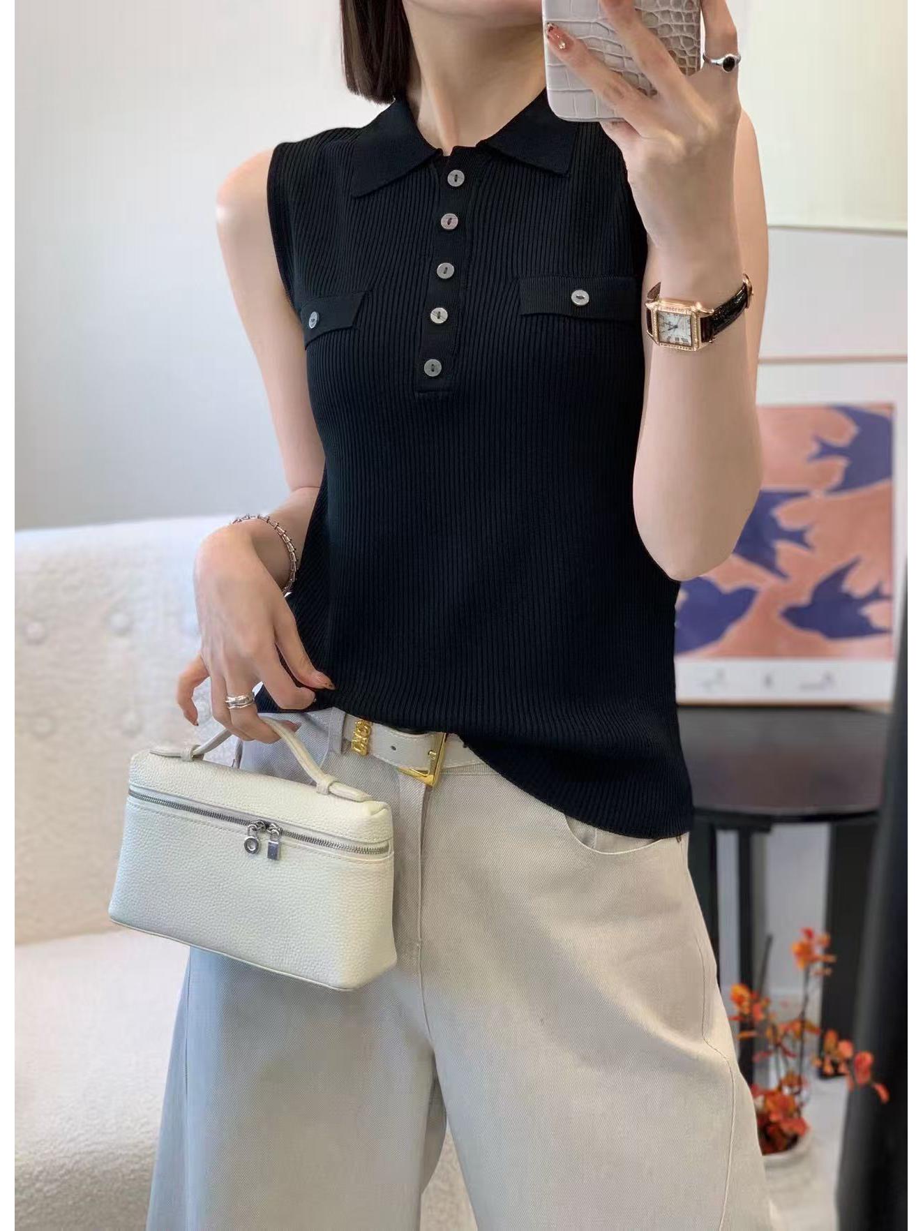 

2026 Stylish Women s Slimming Knit Sleeveless Vest with Stand Collar for Spring and Summer One size fits up to 120 lbs