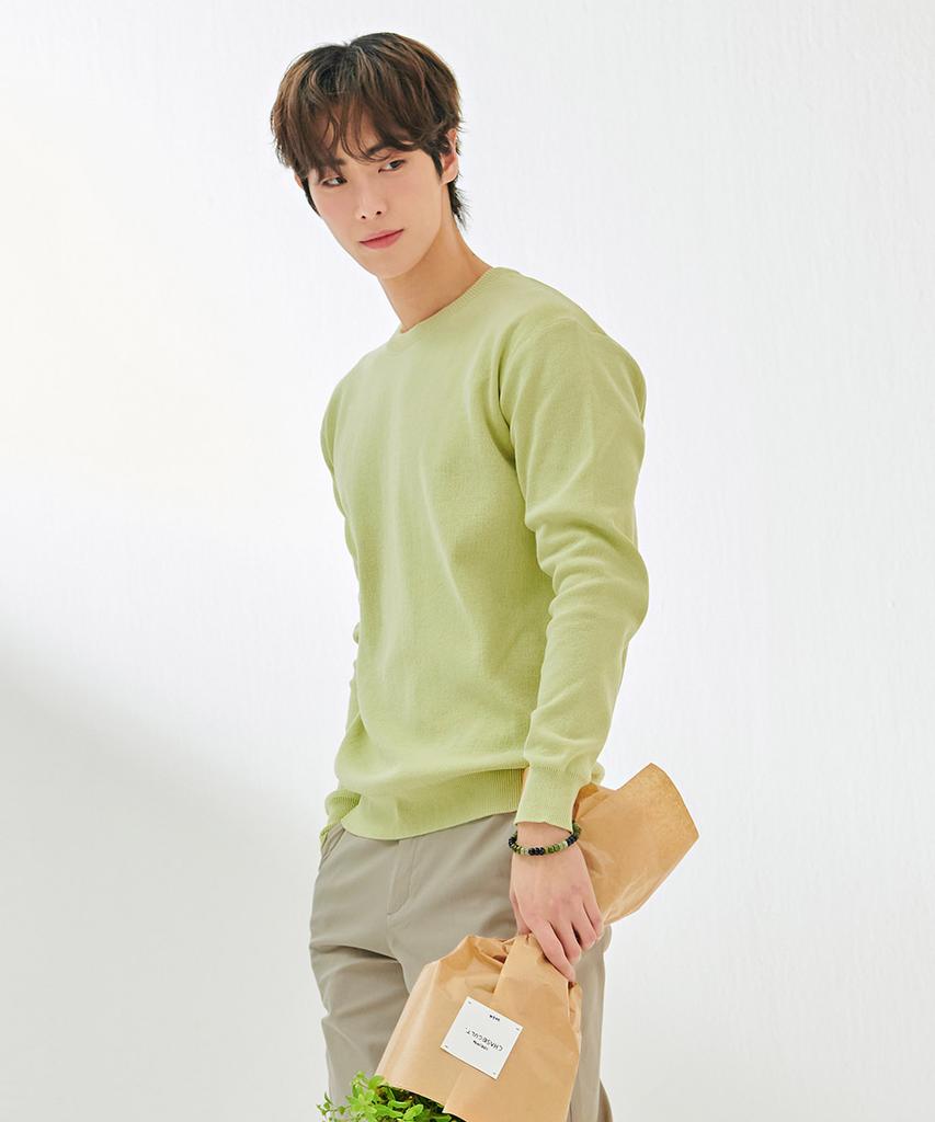 CHASECULT Men'S Modified Texture Round Sweater-Dark5211B0Y