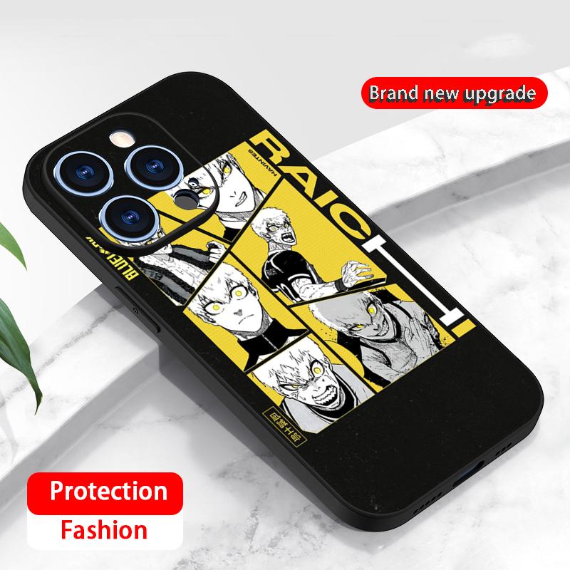 

Blue Lock Япония Аниме Узор Чехол для Телефона Для iPhone 16 16e 15 14 13 12 11 Plus Mini Pro Max Мягкий черный Ударопрочный Чехол iPhone 15 Pro