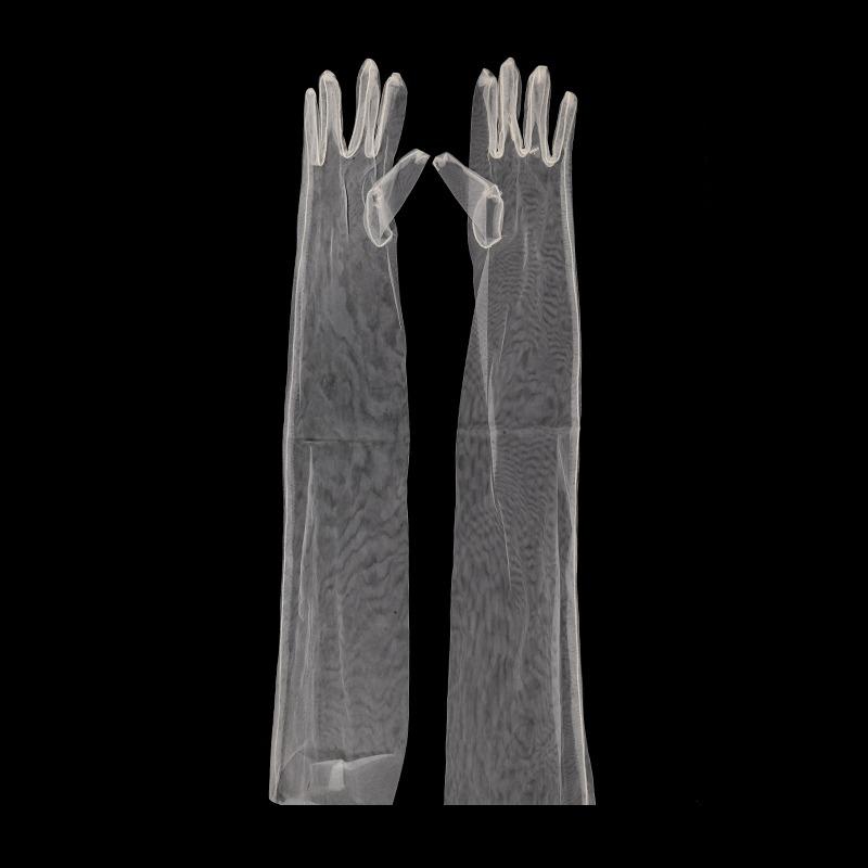 

Transparent Sunscreen Sexy Driving Gloves Women Gloves Ultra Thin Dress Gloves Sheer Tulle 70cm Long Female Gloves Party Gloves One Size шампанського