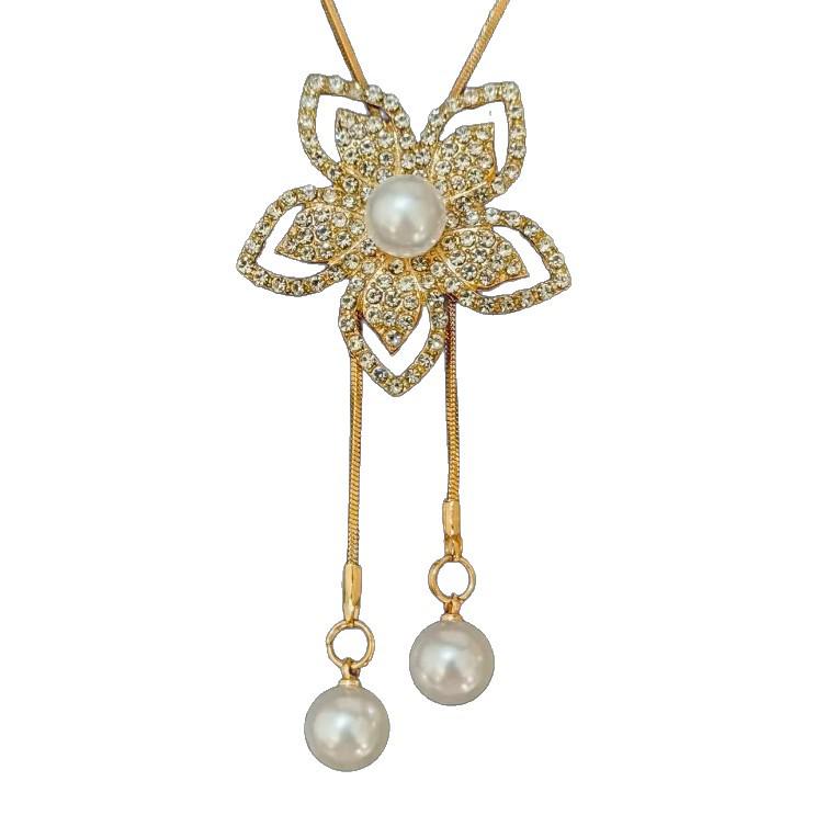 Luxury Pearl Pendant Sweater Chain Necklace: High-End Fashion with Influencer Style