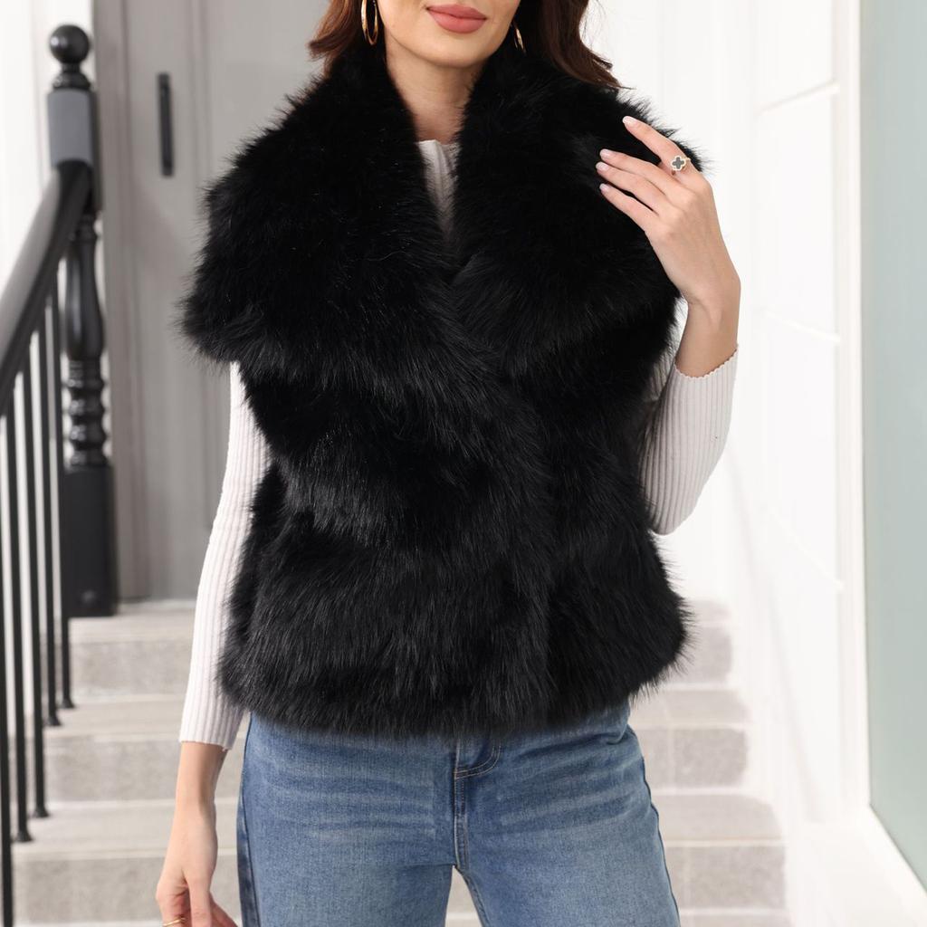 Women's Fashion waistcoat Sleeveless Lapel Coat