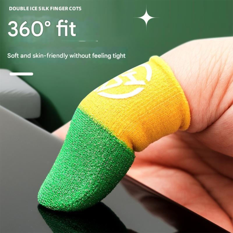 Glow In The Dark Gaming Finger Sleeves Conductive Fiber Double Tone Design For Enhancing Night Play And Precise Touch Display Control