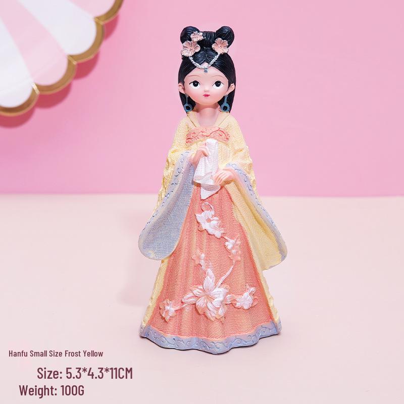 Figurine Fată Hanfu Stil Curte:  Ornamente Creative de Birou & Idei de Cadouri