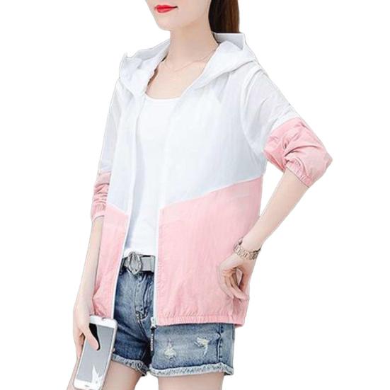 Women's Sun Protection Jacket Full Zip Thin Hoodie Jacket Athletic Workout Anti UV Windbreaker Quick Dry Hiking Coat for Outdoor Camping