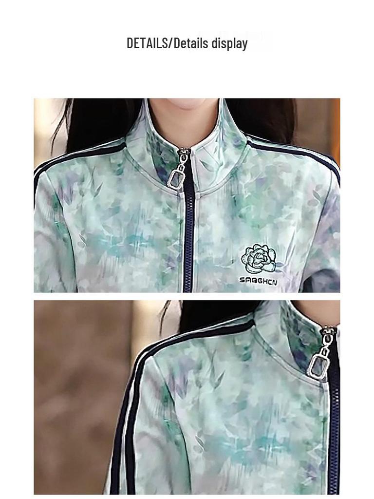 2025 Women's Trendy Three-Piece Tracksuit for Outdoor Running - Loose-Fit Fashion for Autumn/Spring