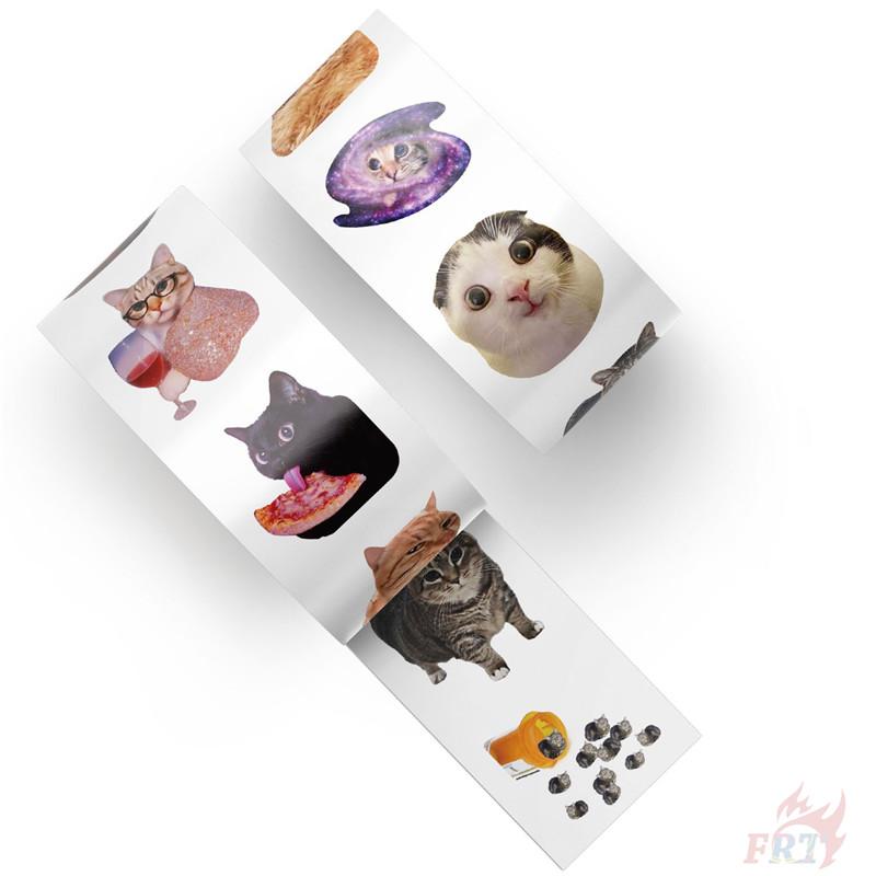 500Pcs/Roll Q Internet Celebrity Cats Kids Rewards Stickers - DIY Scrapbooks Album Decor Sealing Label Decals