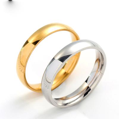 Ball Arc Glossy Couple Stainless Steel Titanium Steel Exquisite Ring Ring Cross-Border Accessories Jewellery