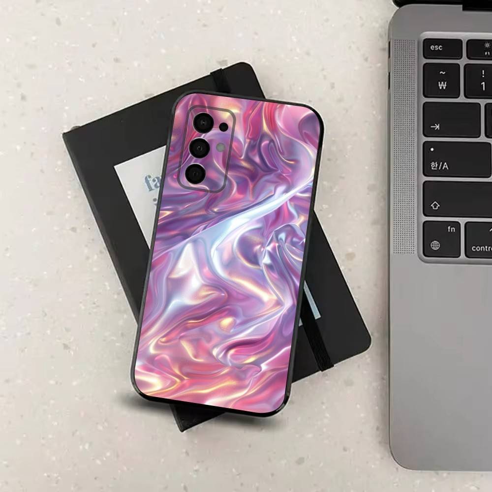 Rainbow Holographic Case For Samsung Galaxy A73,52,71,53,32,72,41,J7,22,Note,31,8,9,Soft Black Silicone Cover
