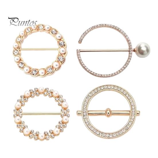 

4 шт. зажим для кольца рубашки, женские зажимы для галстука и шарфа с искусственным жемчугом и стразами, пряжка на талии, зажим для затягивания одежды для платья, кардигана, шали 4A