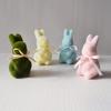4pcs Easter Bunny Decorative Figurines, Flocked Foam Rabbit Ornaments with Bow, for Home and Party Decor, Rabbit Accessories