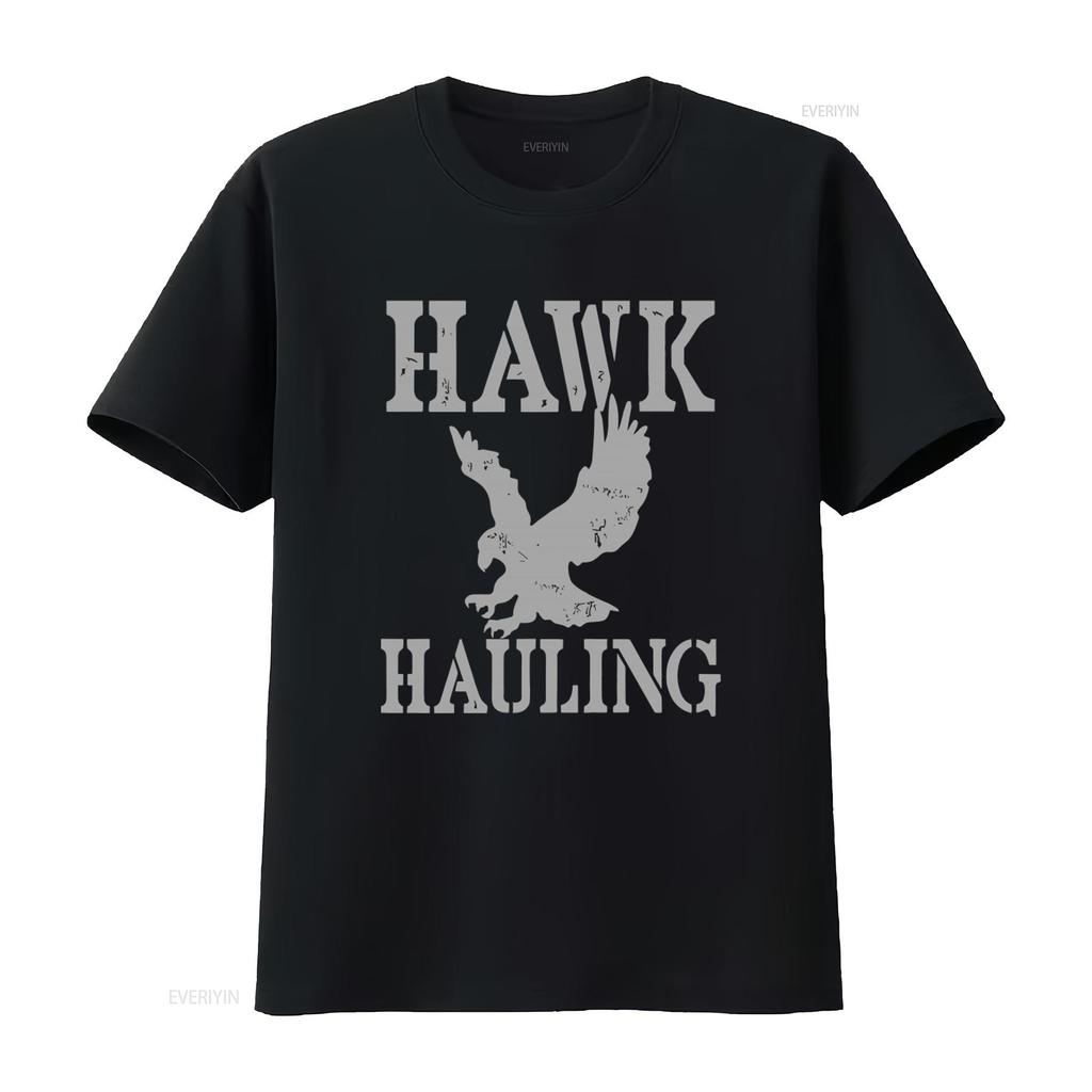 Hawk Hauling Logo Adelaar Vintage Stijl T-shirt voor Mannen en Vrouwen vintage Gewassen designer kleding Veelzijdig Stijlvol homme grafisch