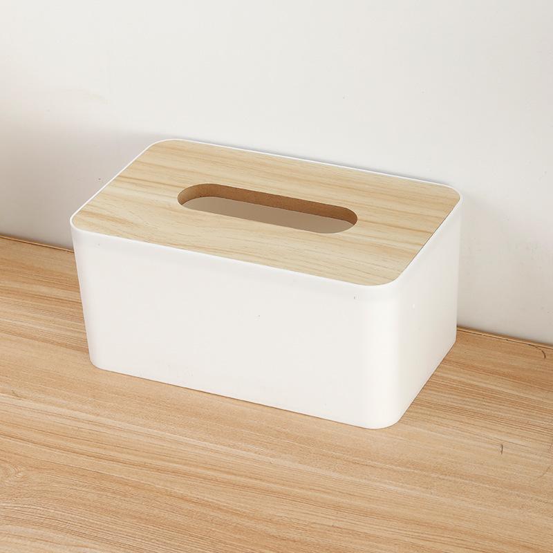 Creative solid wood tissue box with thickened square dust cover for home living room, coffee table, desktop storage box