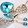 Women Elegant Cubic Zirconia Inlaid Water Drop Long Dangle Earrings Jewelry
