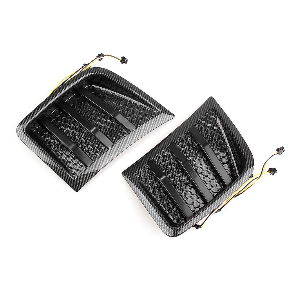 For Subaru STI WRX GRB Wagon 10th Impreza 2008-2014 Front Bumper Side Fender Air Vent Intake Frame Cover With LED Light Lamp