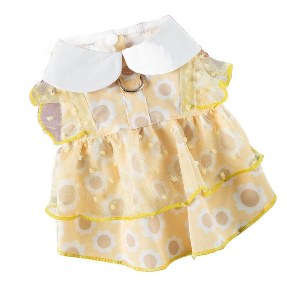 

Comfortable Dogs Princess Dress Soft Pet Dresses Dog Sunflower Dress Party Birthday Decor S жёлтый