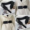 Chic Black Elastic Waist Belt For Women Versatile Faux Leather Waist Cincher Dress Style