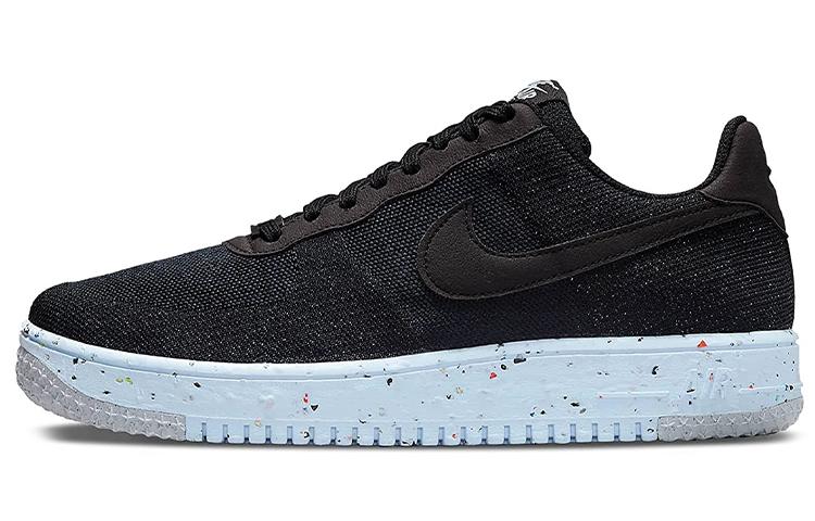 Nike Air Force 1 Low Crater Flyknit Black Chambray Blue DC4831-001 40.5