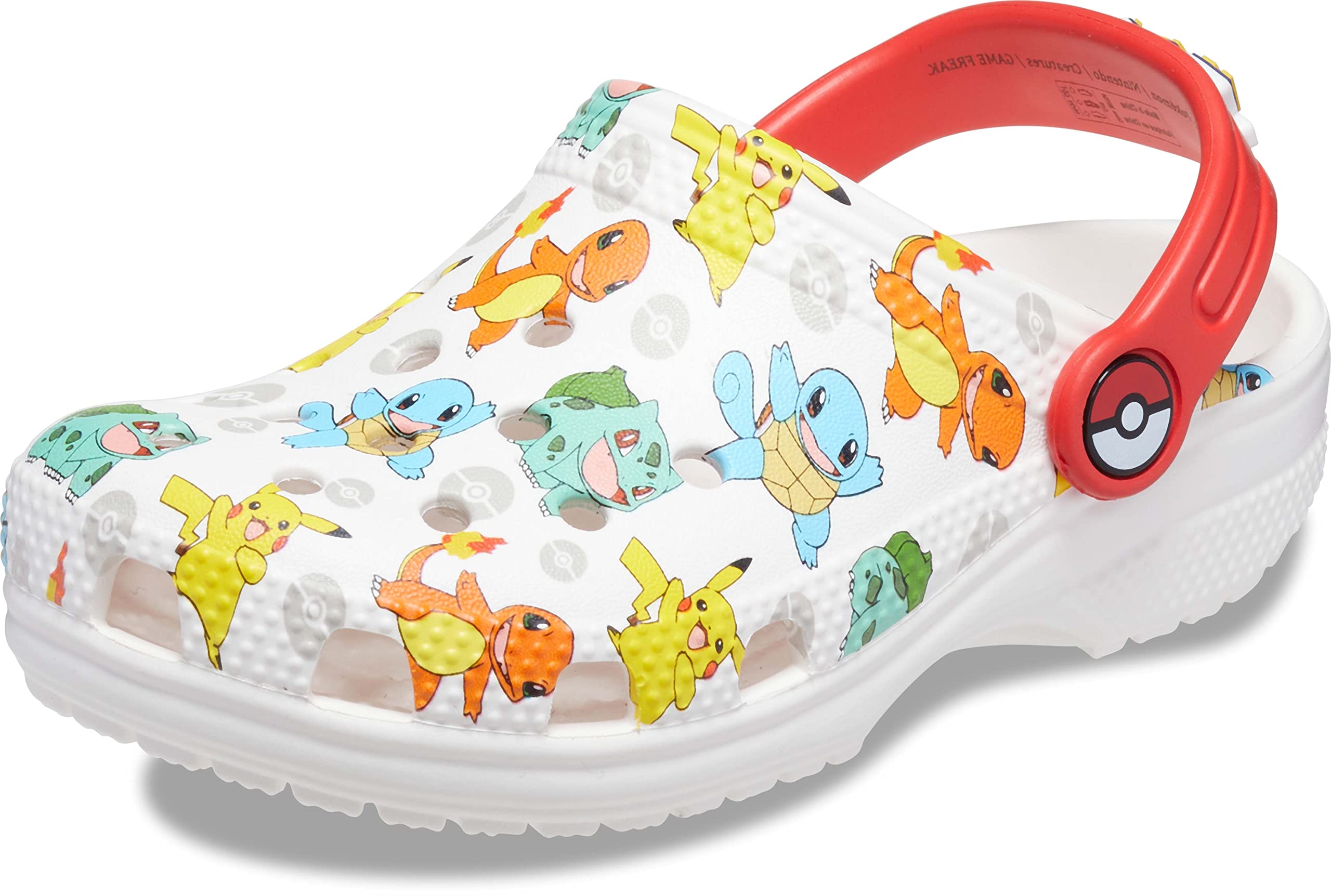 Детские классические кроксы-сабо Crocs Pokémon, Белый/Мульти, 20 см