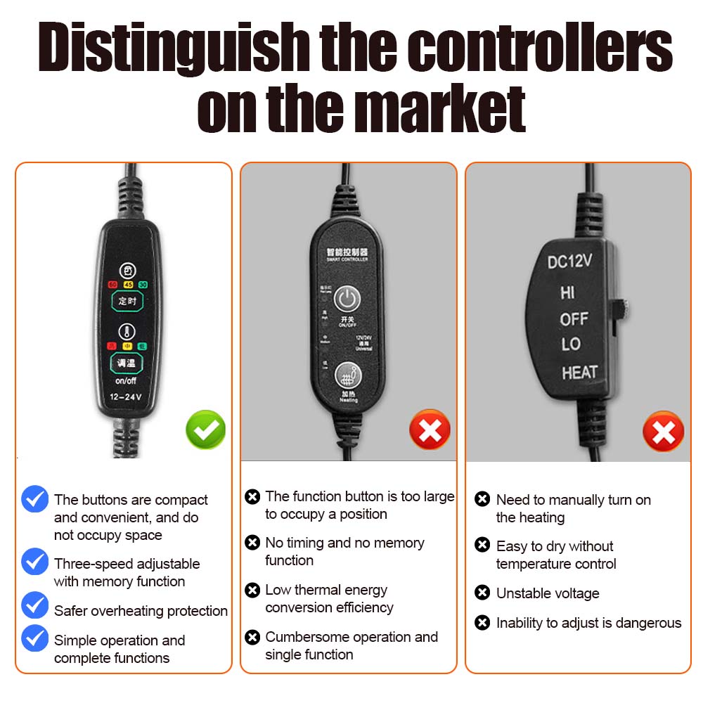 Car Seat Heater 12V/24V Universal Fast Thicken Heated Car Seat Cushion Cover Electric Heater Winter Warmer Heating Pad