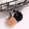 Colorful Ribbon Bowknot Keychain Charm Fun and Playful Furry Ball Pendant Keyrings Accessory Bags Hangings Decoration