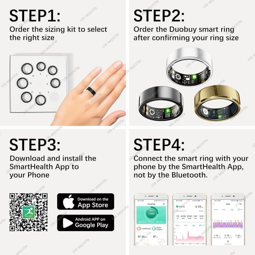 Herren Damen Smart Ring 5ATM Wasserdicht Multi-Sport-Modus Fitness-Tracking Gesundheitsüberwachung Schlafmonitor Schrittzähler Smartring