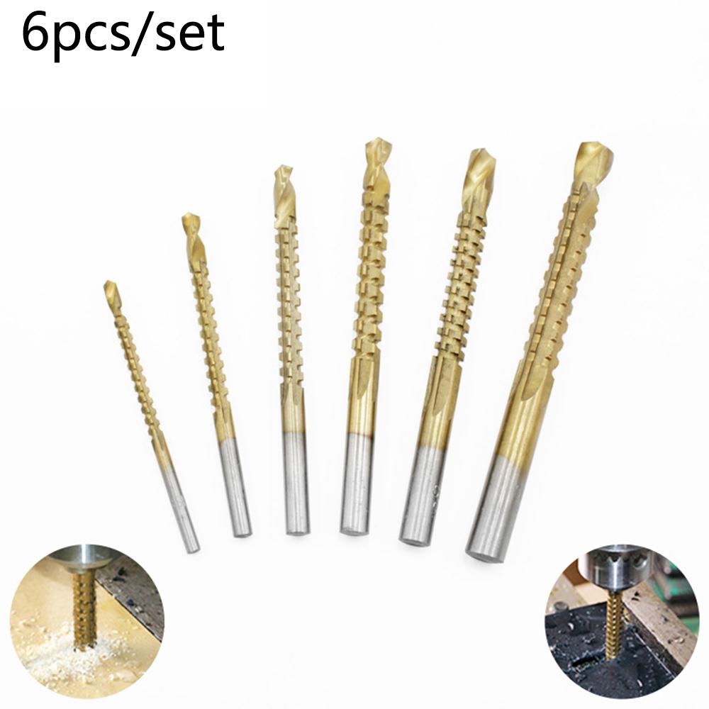 6X 3-8mm High Speed Steel HSS Ti Titanium Coated Step Drill Bit For Hole Cutting