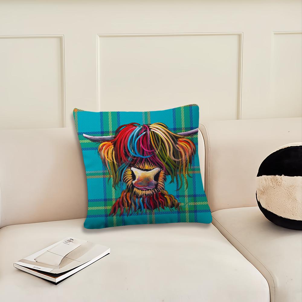 Funny Highland Cow cushion cover Pillow Cover Decoration Room Home Sofa living Office Car Nordic Simplicity