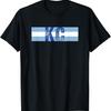 KC 2 Letters Kansas City Cool Kc Blue Stripes KC Retro Cool T-Shirt