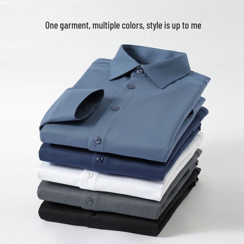 Langdeng Men's Business Winter Warm Long Sleeve Shirt