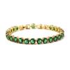 Platinum-Plated Multi-Color Zircon Bracelet - 6mm Diamond Accent for Women