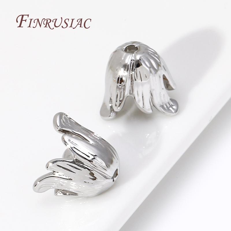 Large Beads Caps Tassel Caps 18K Gold Plated Brass Flower Caps DIY Jewelry Making Earrings Accessories For Women