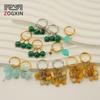 2023 Vintage Malachite & 18k Gold-Plated Stainless Steel Hoop Earrings