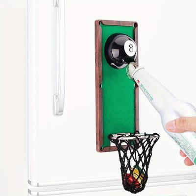 Multifunctional Wall Mounted Beer Opener Household Billiards Shape Magnetic Bottle Opener Home Tool for Kitchen Beer Lovers Gift.