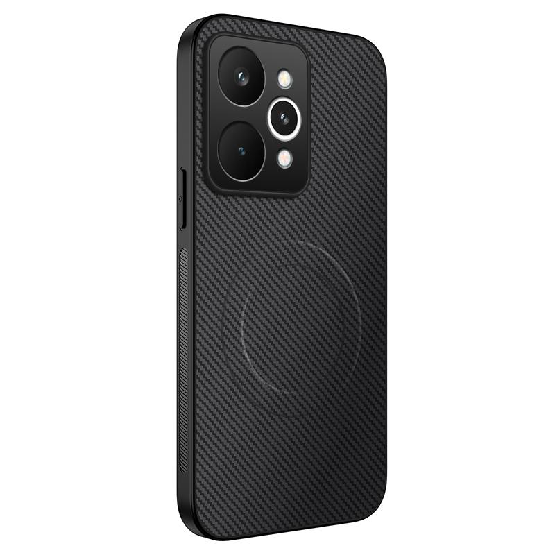 For Realme 15 5G Case Compatible with MagSafe WANLONFENG TQ Series Carbon Fiber Texture PC TPU Phone Cover