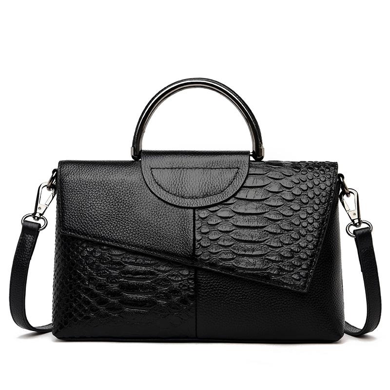 

Сумки на плечо большой емкости для женщин 2022, высококачественная сумка-мессенджер из натуральной кожи, модная большая сумка, роскошные дизайнерские сумки 27cm 6cm 17cm чёрный