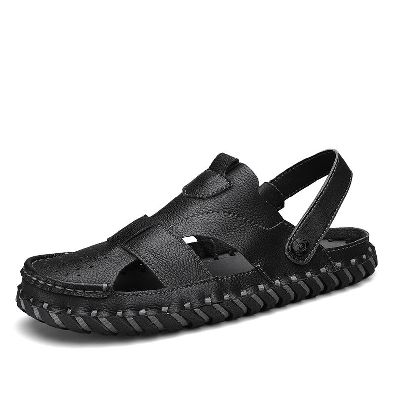

Модная брендовая летняя мужская обувь, сандалии на мягкой подошве, нескользящие уличные сандалии, пляжная обувь, мужская повседневная обувь, высококачественные тапочки 45 чёрный