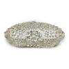 WHTUOHENG Fächerförmige Abendtasche Clutches Luxus Silber Diamant Damen Hochzeits-Geldbörsen Dame Strass Kristall Handtaschen Party-Tasche