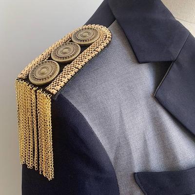 Rhinestones Tassel Epaulette Handmade Clothing Accessories Delicate Shoulder Brooch  Men Women