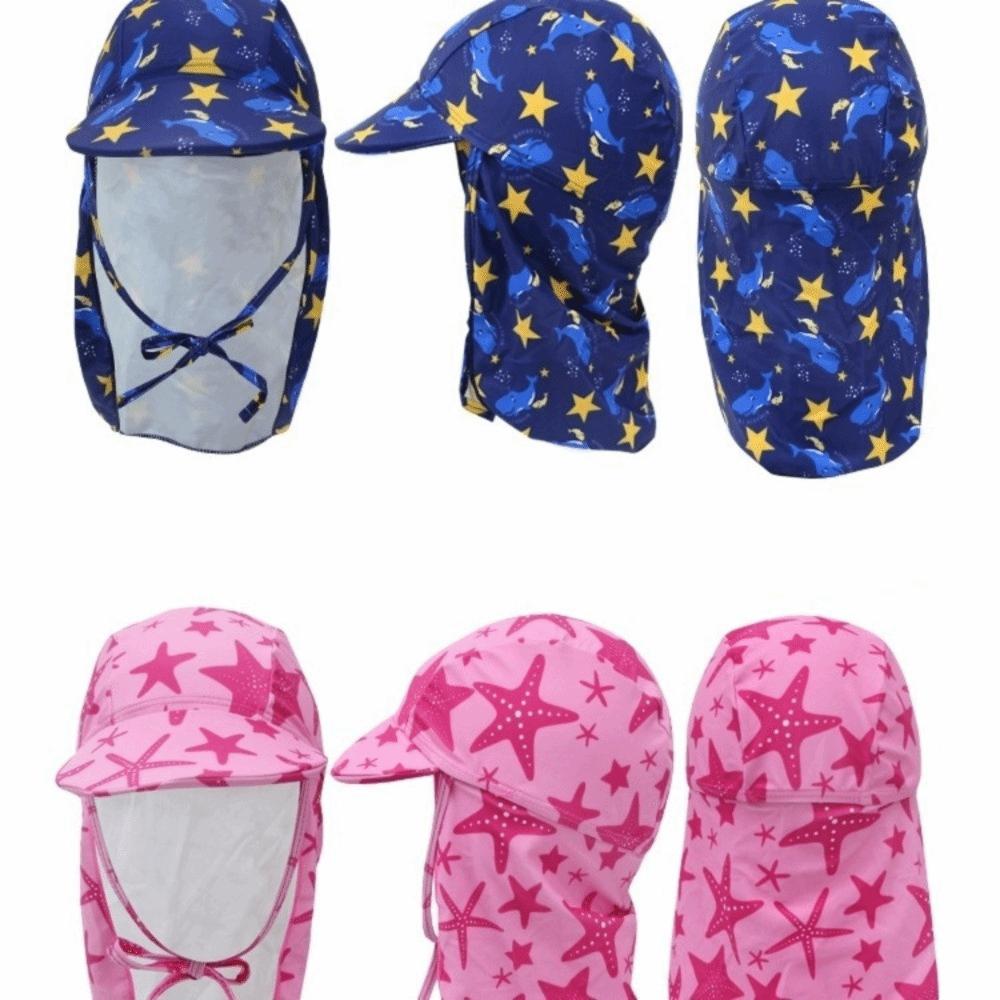 Flower Kids Beach Hat UV Protection Sunshade Swimming Cap Flap Cap Kids Sun Hat Swimming