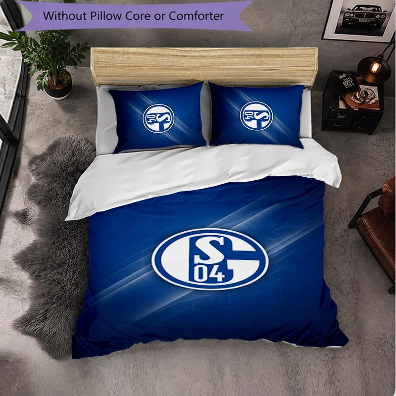 Biancheria da letto a tema Schalke 04 Set 3 Pezzi Copripiumino Biancheria da letto Decorativa per Camera da Teen Decorazione per la Casa