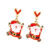 Christmas Theme Elegant Pendant Earrings Cartoon Ear Drop Alloy Texture Ear Jewelry Suitable for Stylish Outfits