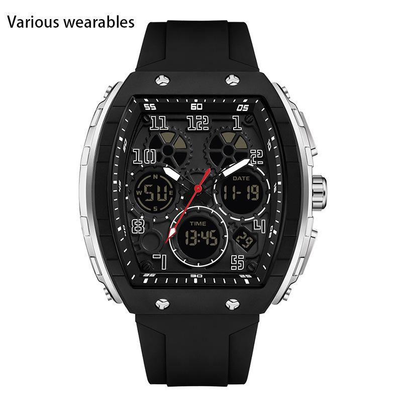 Neue digitale multifunktionale Modetrend Herrenuhr Silikon Wasserdicht Wecker Herrenuhr