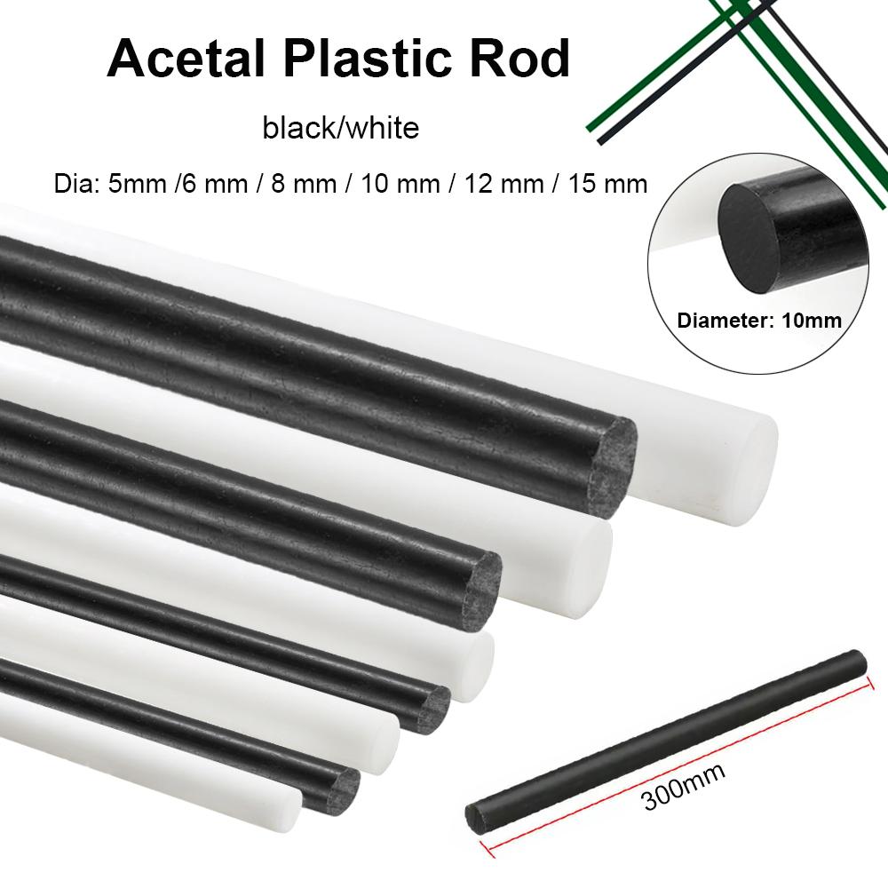 Barra di Acetal Plastica Tecnica Barra Tonda Nero/Bianco Lunghezza 100-300MM Diametro 5-15mm Adatta per ingranaggi cuscinetti e ricambi auto