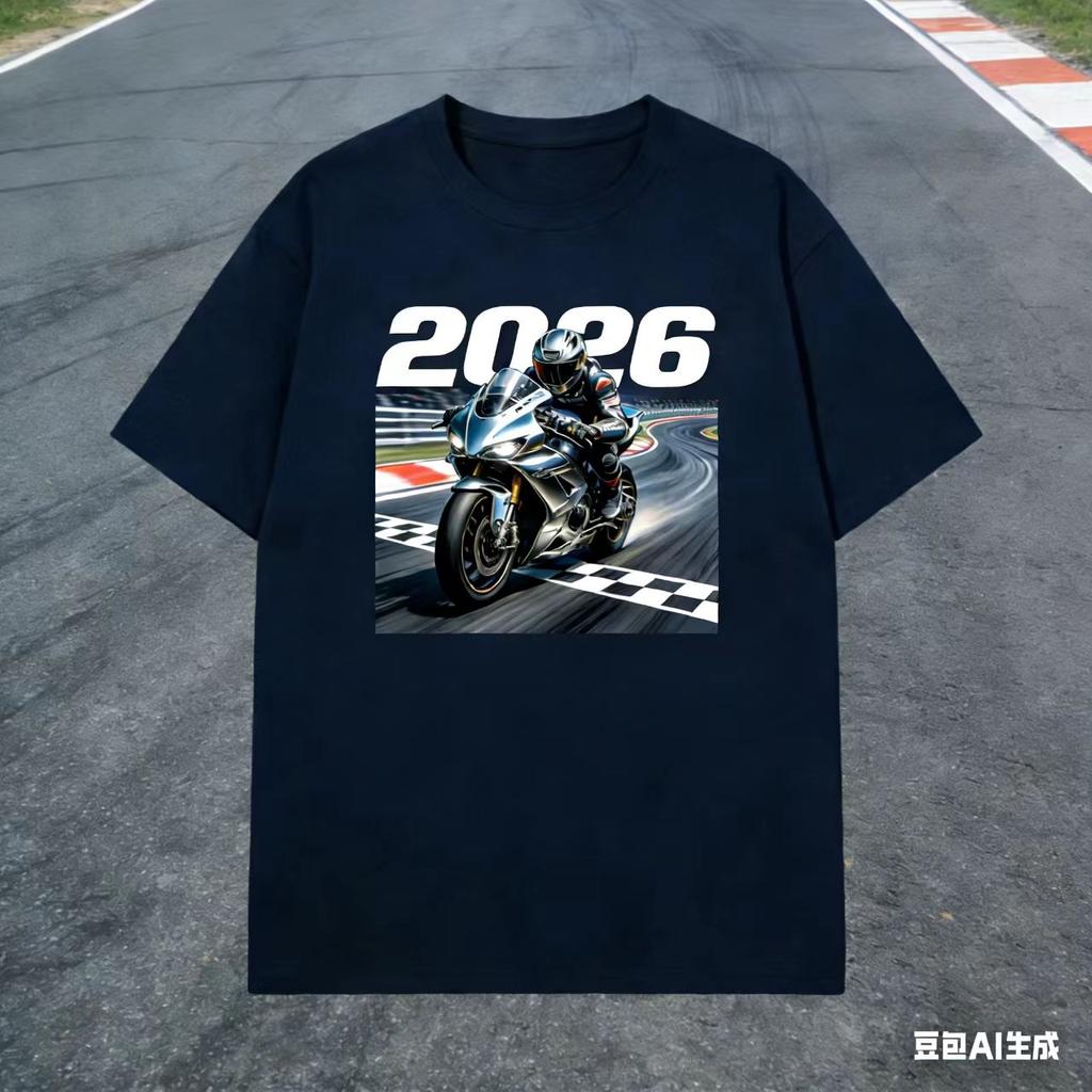 2026 new Superbike Racer Track Print TShirt for Unisex Motorcycle Rider Casual Tops