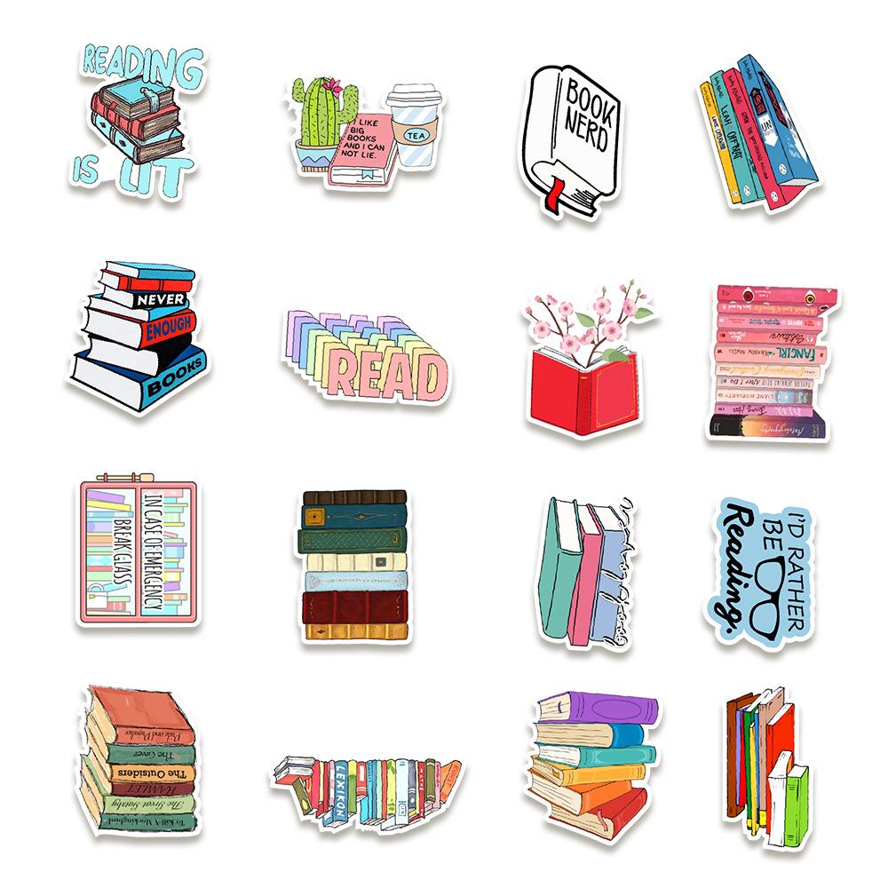 50 Reading Books Graffiti Stickers Car Suitcase Stationery Water Cup Waterproof Stickers